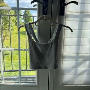 ALO Yoga Gray Ribbed Crop Top